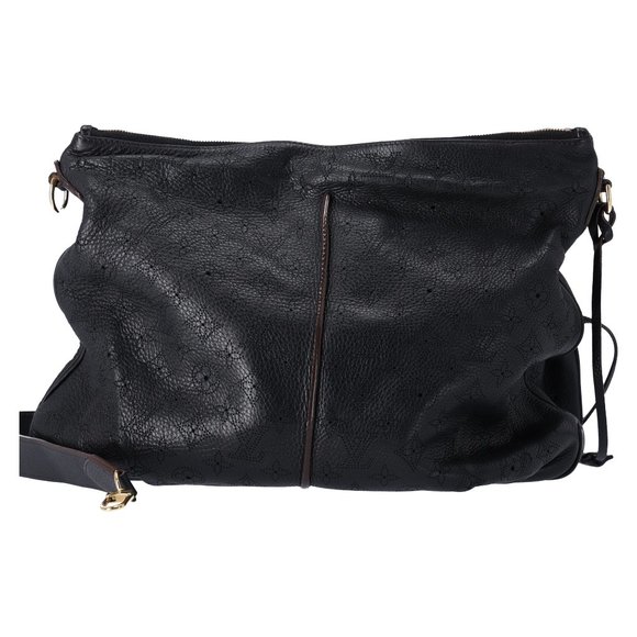 Louis Vuitton Selene MM Medium Hobo Tote Crossbody Mahina Leather Black - Picture 14 of 16